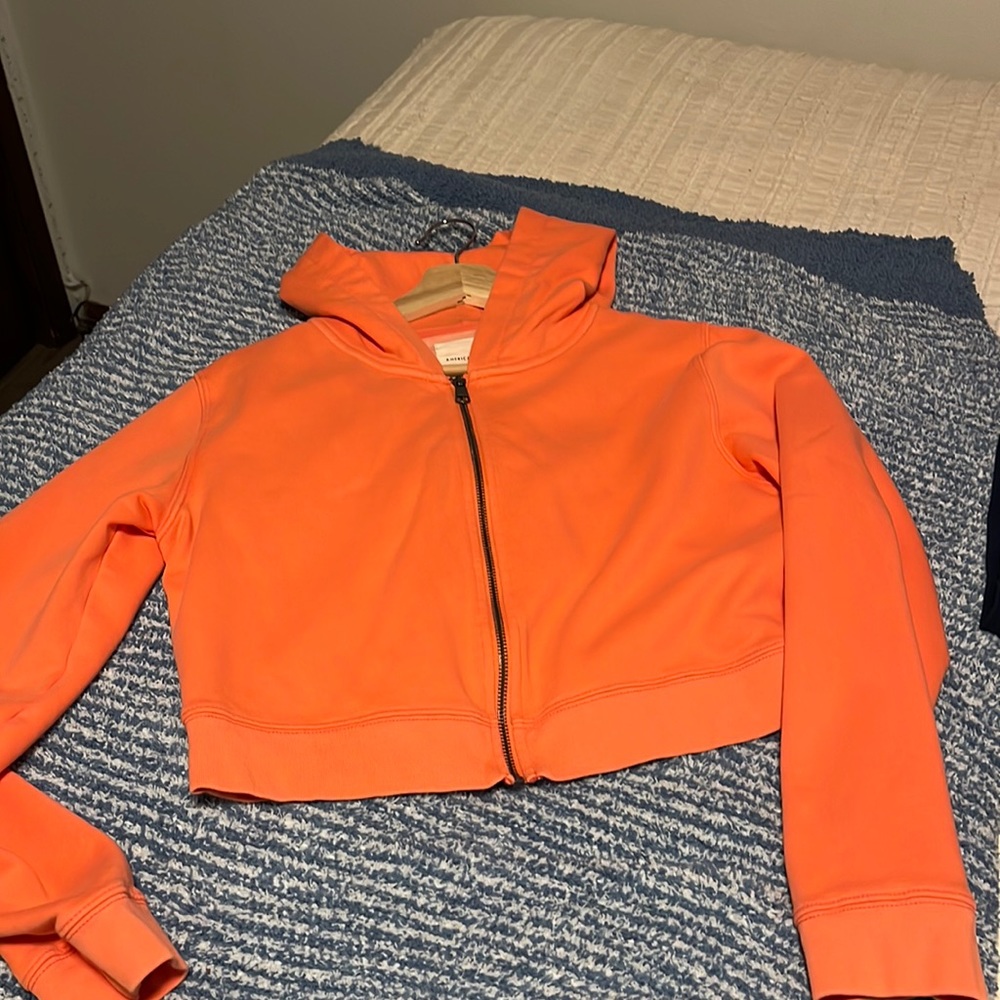 Cropped American eagle zip up